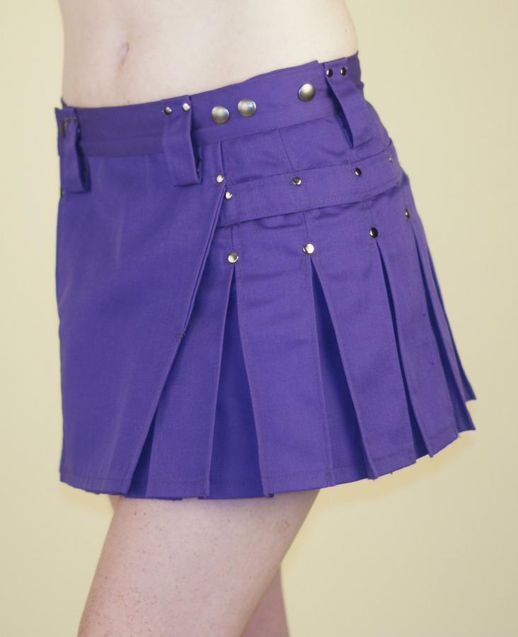 Purple MiniKilt w/Antique Brass Rivets
