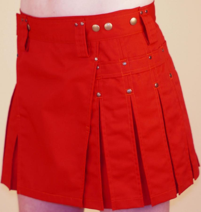 Red MiniKilt w/Antique Brass Rivets