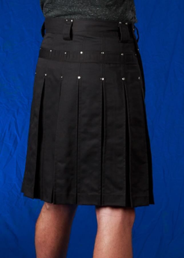 Men's Black Kilts Back View