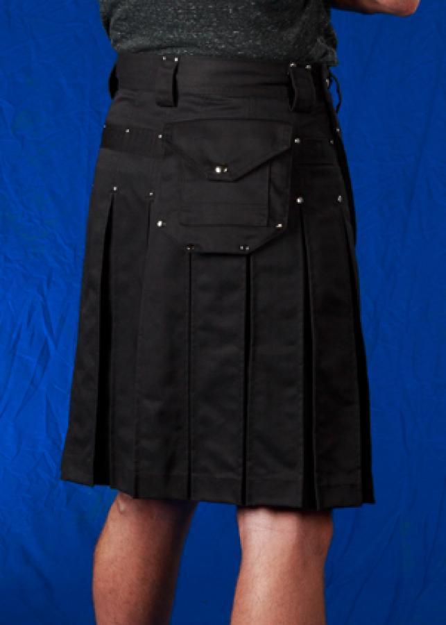Men's Black Kilts Back With Pocket 2