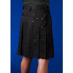 Men's Black Kilts Back With Pocket
