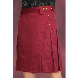 Men's Burgundy Kilt